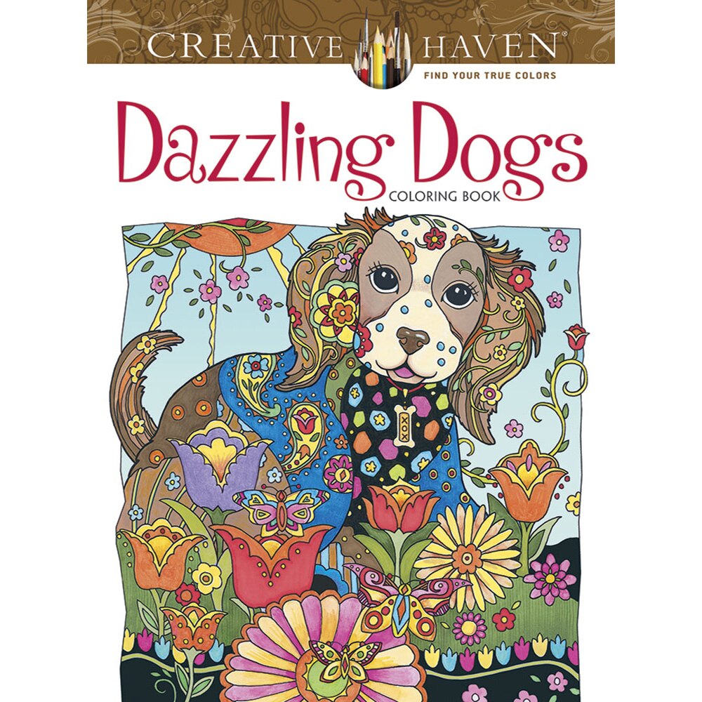 Dover, Coloring Books, Art & School, Creative Haven, Dazzling Dogs, 145436
